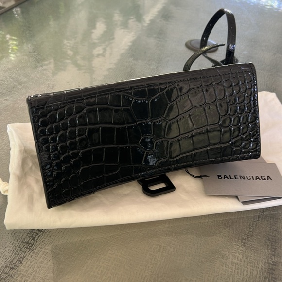 Balenciaga Hourglass XS Croc Embossed Handbag - Picture 12 of 13